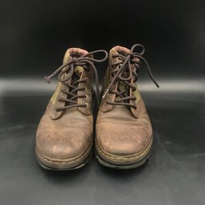 Dr. Martens Bonny II Army Green Combat Boots Men's Size 8 Canvas / Leather